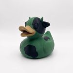 Dairy Cow Duck Collectible Figurine - Unique Green Farm Animal Display Piece for Desk Decor or Gift - 3D Printed in Canada