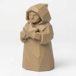 Wood Carved-Like Star Keeper Collectible Figurine - Elegant Desk Decor for Adults 3D Printed in Canada - 3D Printed in Canada (Classic Birch)