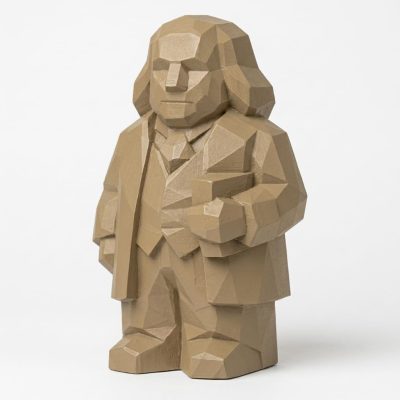 Wood Carved Benjamin Franklin Figurine Collectible - Unique Desk Decor for Adults 3D Printed in Canada - 3D Printed in Canada (Classic Birch)