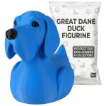 Great Dane Duck Collectible Figurine - Striking Blue Dog-Themed Desk Decor for Unique Gift and Display - 3D Printed in Canada