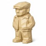 Wood Carved-Like Northern Soul Figurine in White Oak Finish - Unique Desk Decor for Adults - 3D Printed in Canada (White Oak)