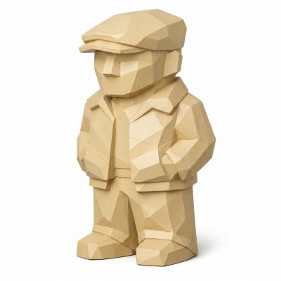 Wood Carved-Like Northern Soul Figurine in White Oak Finish - Unique Desk Decor for Adults - 3D Printed in Canada (White Oak)
