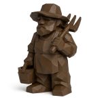 Wood Carved-Like Homesteader Figurine in Black Walnut Finish - 3D Printed in Canada (Black Walnut)
