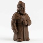 Wood Carved-Like Seigneurial Era Figurine in Black Walnut Finish - 3D Printed in Canada (Black Walnut)