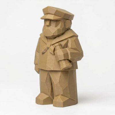 Wood Carved-Like Sailor Figurine - Unique Desk Decor for Adults 3D Printed in Canada - 3D Printed in Canada (Classic Birch)