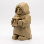 Wood Carved-Like Keeper of Light Figurine - Unique Desk Decor for Adults 3D Printed in Canada - 3D Printed in Canada (Classic Birch)