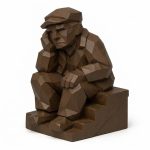 Wood Carved Back Steps Collectible Figurine in Black Walnut Finish - 3D Printed in Canada (Black Walnut)