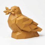 Wood Carved-Like of Peace Figurine - Elegant Desk Decor for Collectors – 3D Printed in Canada - 3D Printed in Canada (Ochre Yellow)