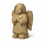 Wood Carved Angel of Safe Journey Collectible Figurine - Unique Desk Decor for Adults 3D Printed in Canada - 3D Printed in Canada (Classic Birch)