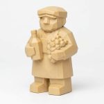 Wood Carved-Like Vintner Figurine - Unique Desk Decor for Adults – 3D Printed in Canada - 3D Printed in Canada (White Oak)