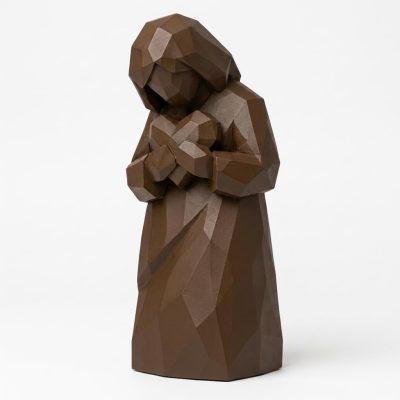 Wood Carved-Like in Black Walnut Finish - Elegant Desk Decor for Adults - 3D Printed in Canada (Black Walnut)
