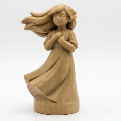 Wood Carved-Like Summer Breeze Figurine - Unique Desk Decor for Adults 3D Printed in Canada - 3D Printed in Canada (Classic Birch)