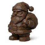 Wood Carved Santa Claus Collectible Figurine in Black Walnut Finish - 3D Printed in Canada (Black Walnut)