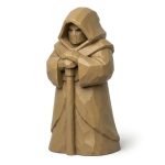 Wood Carved Ancient Watcher Collectible Figurine - Artisan Aesthetic for Unique Desk Decor 3D Printed in Canada - 3D Printed in Canada (Classic Birch)