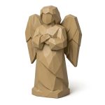 Wood Carved Angel of Quiet Strength Collectible Figurine - Unique Desk Decor for Adults 3D Printed in Canada - 3D Printed in Canada (Classic Birch)
