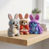 Ensemble de figurines de lapin rigolotes
