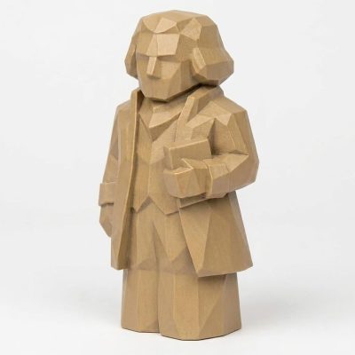 Wood Carved-Like Thomas Jefferson Figurine - Unique Desk Decor for Collectors 3D Printed in Canada - 3D Printed in Canada (Classic Birch)