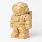 Wood-Carved-Like Astronaut Collectible Figurine - Unique Desk Decor for Adults – 3D Printed in Canada - 3D Printed in Canada (White Oak)