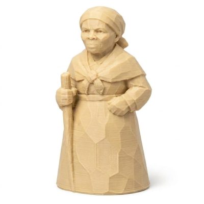 Wood Carved-Like Harriet Tubman Figurine - Unique Desk Decor for Adults – 3D Printed in Canada - 3D Printed in Canada (White Oak)