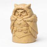 Wood Carved-Like Owl of the North Figurine in White Oak Finish - 3D Printed in Canada (White Oak)