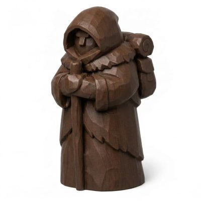 Wood Carved-Like Quiet North Figurine in Black Walnut Finish - 3D Printed in Canada (Black Walnut)