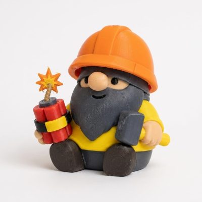 Demolition Gnome Collectible Figurine - Unique Desk Decor for Adults – 3D Printed in Canada