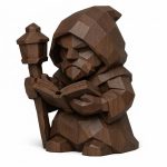 Wood Carved-Like Knowledge Seeker Figurine in Black Walnut Finish - 3D Printed in Canada (Black Walnut)