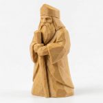 Wood Carved-Like Wise Man Figurine - Unique Decorative Accent for Adults 3D Printed in Canada - 3D Printed in Canada (Classic Birch)