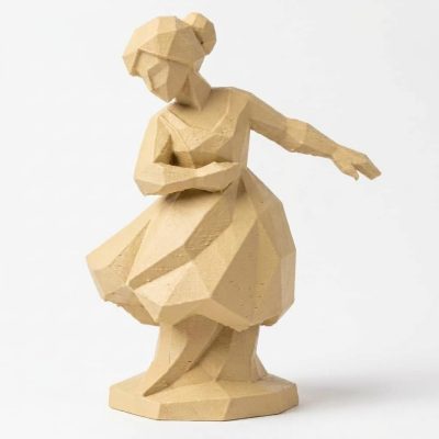 Wood Carved-Like Grace Figurine - Unique Desk Decor for Adults – 3D Printed in Canada - 3D Printed in Canada (White Oak)