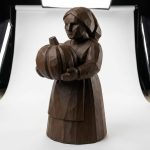 Wood Carved-Like Fall Harvest Figurine - Unique Desk Decor for Adults – 3D Printed in Canada - 3D Printed in Canada (Black Walnut)