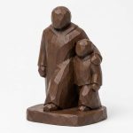 Wood Carved-Like Walk Together Figurine - Unique Desk Decor for Collectors – 3D Printed in Canada - 3D Printed in Canada (Black Walnut)