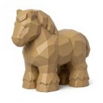 Wood Carved-Like Clydesdale Figurine - Unique Desk Decor for Adults 3D Printed in Canada - 3D Printed in Canada (Classic Birch)
