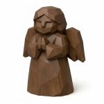 Wood Carved Angel in Waiting Collectible Figurine in Black Walnut Finish - 3D Printed in Canada (Black Walnut)