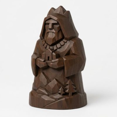Wood Carved Ancestor of the Land Collectible Figurine in Black Walnut Finish - 3D Printed in Canada (Black Walnut)