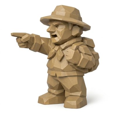 Wood Carved Direction Collectible Figurine - Unique Desk Decor for Adults 3D Printed in Canada - 3D Printed in Canada (Classic Birch)