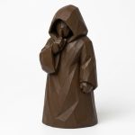Wood Carved Hallway Silence Collectible Figurine in Black Walnut Finish - 3D Printed in Canada (Black Walnut)