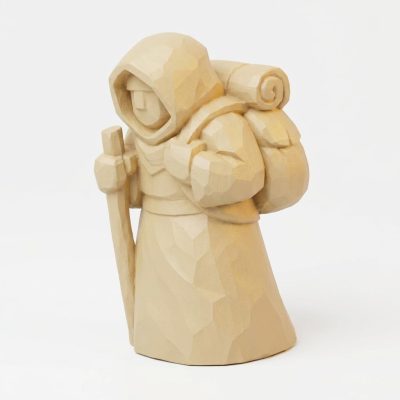 Wood Carved-Like Homeward Figurine in White Oak Finish - 3D Printed in Canada (White Oak)