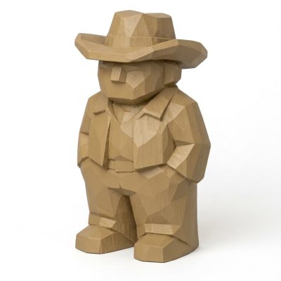 Wood Carved Country Soul Collectible Figurine - Unique Desk Decor for Adults 3D Printed in Canada - 3D Printed in Canada (Classic Birch)