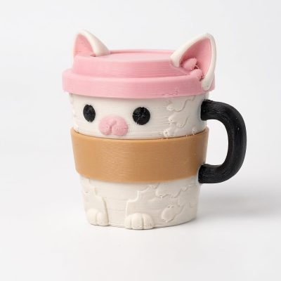 Cornish Rex Cat Coffee Collectible Figurine - Unique Shelf Decor for Cat Lovers – 3D Printed in Canada