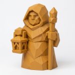 Wood Carved-Like Light Guardian Figurine in Ochre Yellow Finish - 3D Printed in Canada (Ochre Yellow)