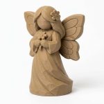 Wood Carved-Like Spring Butterfly Figurine - Unique Desk Decor for Adults 3D Printed in Canada - 3D Printed in Canada (Classic Birch)