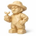 Wood Carved Growth Collectible Figurine in White Oak Finish - 3D Printed in Canada (White Oak)