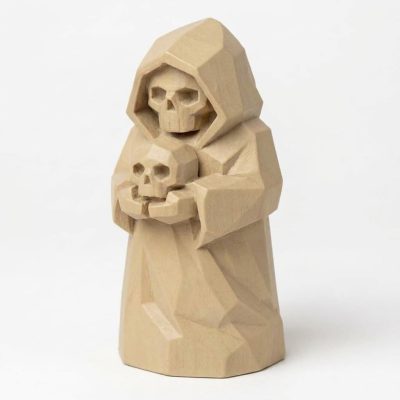 Wood Carved-Like What Remains Figurine in White Oak Finish - 3D Printed in Canada (White Oak)