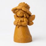 Wood-Carved Field Fairy Collectible Figurine in Ochre Yellow Finish - 3D Printed in Canada (Ochre Yellow)