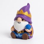 Seer Gnome Collectible Figurine - Colorful Bearded Gnome with Purple Hat and Lantern Desk Decor for Fantasy-Themed Home or Office Display - 3D Printed in Canada