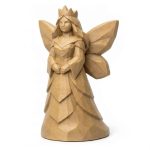 Wood Carved-Like Fairy Queen Collectible Figurine - Unique Desk Decor for Adults 3D Printed in Canada - 3D Printed in Canada (Classic Birch)