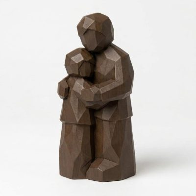 Wood Carved-Like Human Bond Figurine in Black Walnut Finish - 3D Printed in Canada (Black Walnut)