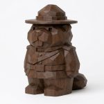 Wood Carved Canadian Beaver Collectible Figurine in Black Walnut Finish - 3D Printed in Canada (Black Walnut)