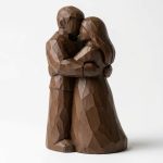 Wood Carved-Like Love Figurine in Black Walnut Finish - 3D Printed in Canada (Black Walnut)