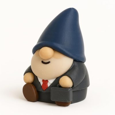 Business Gnome Collectible Figurine - Charming Bearded Gnome in Suit and Tie with Briefcase for Office Desk Decor, Unique Gift for Adults and Collectors - 3D Printed in Canada